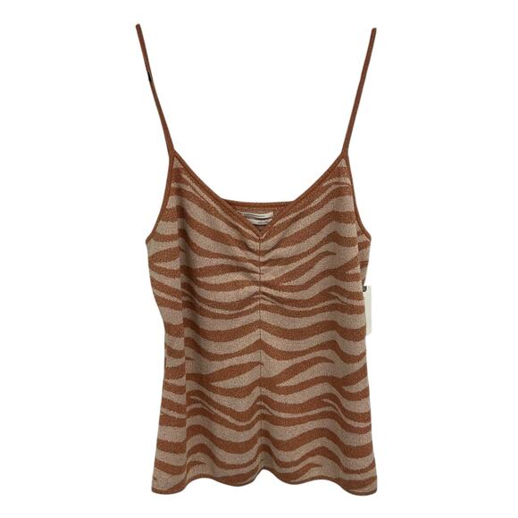 NWT by Anthropologie Cora Metallic Zebra Stripe Tank Top Womens Large - Picture 2 of 6